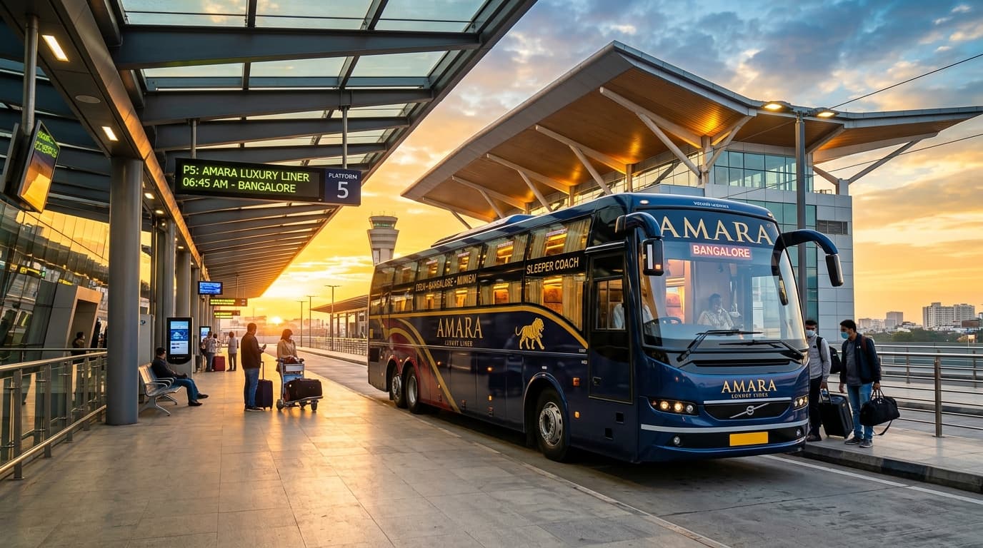 Modern executive sleeper coach at modern platform terminal